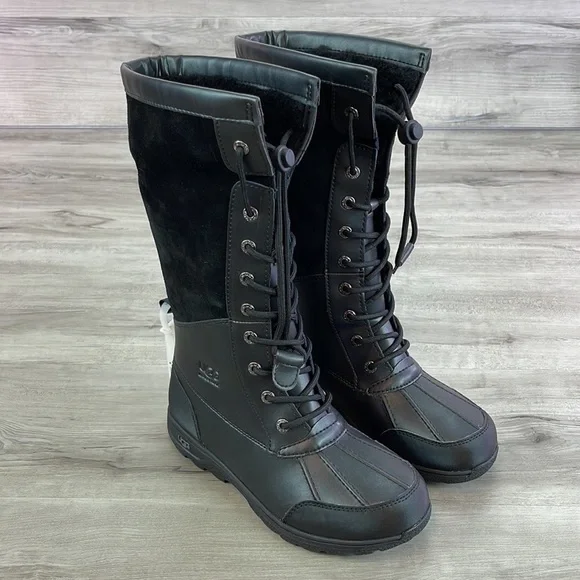 🍁UGG🍁 BUTTE II TOGGLE TALL BLACK CWR KIDS WINTER WATER PROOF TALL BOOTS - Picture 8 of 15